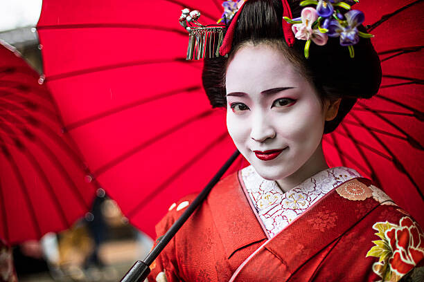 Canvas Print Portrait of a beautiful Maiko