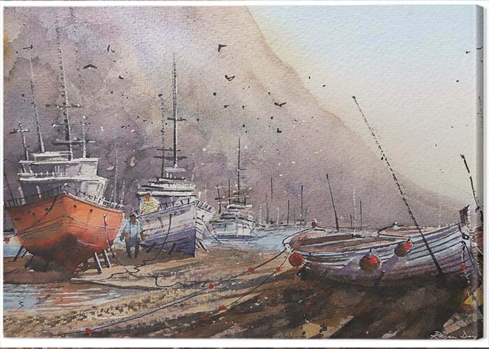 Canvas Print Rajan Dey - Docked