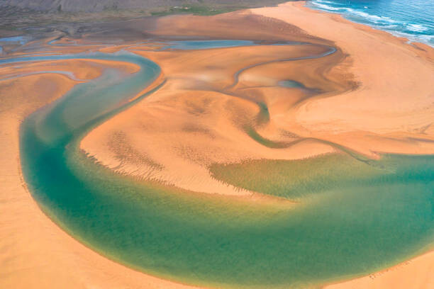 Canvas Print Raudasandur beach at the west fjords of Iceland