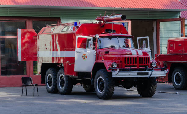 Canvas Print red car of the fire department,