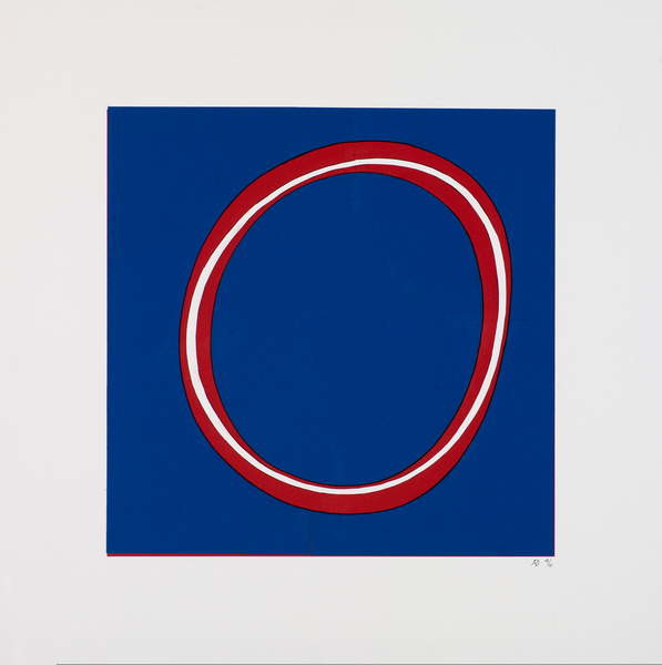 Canvas Print Red Circle on Blue