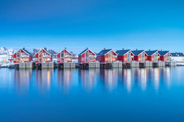 Canvas Print Red 'rorbuer' in a row at