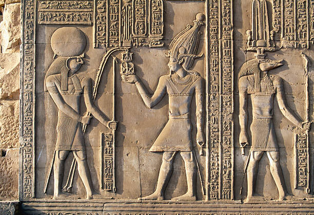 Canvas Print Relief Sculpture at Kom Ombo Temple