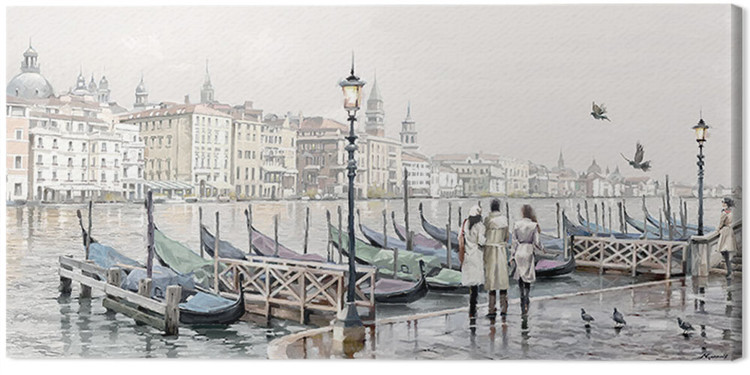 Canvas Print Richard Macneil - Quayside, Venice