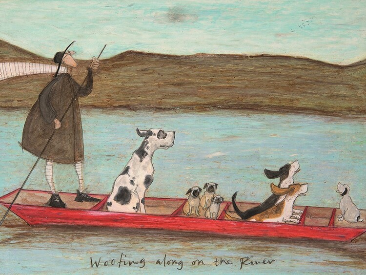 Canvas Print Sam Toft - Woofing Along on the Rinver