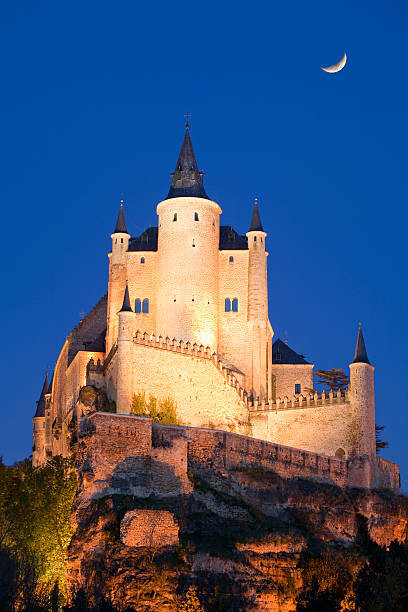 Canvas Print Segovia castle Illuminated