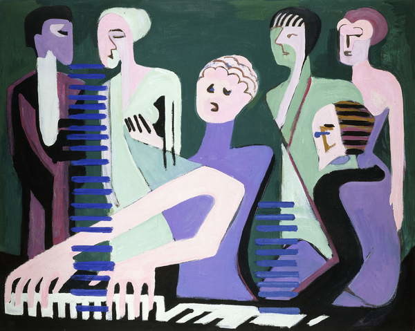 Canvas Print Singer on piano (pianist), 1929