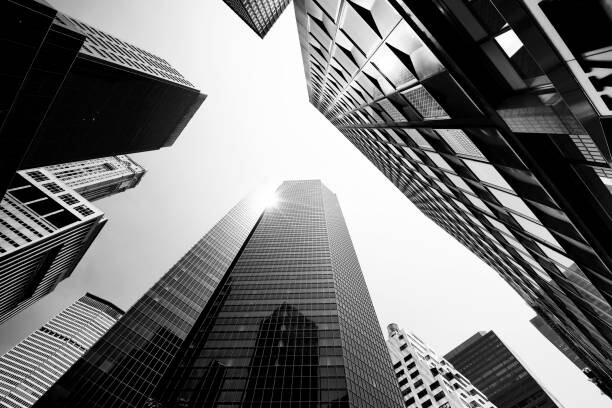 Canvas Print Skyscrapers from Below, Lower Manhattan.