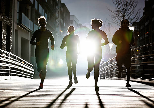 Canvas Print small group of runners
