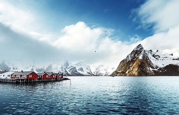 Canvas Print spring sunset - Reine, Lofoten islands, Norway