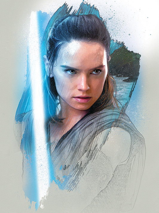 Canvas Print Star Wars The Last Jedi Rey Brushstroke Fine Art Prints Wall Decorations