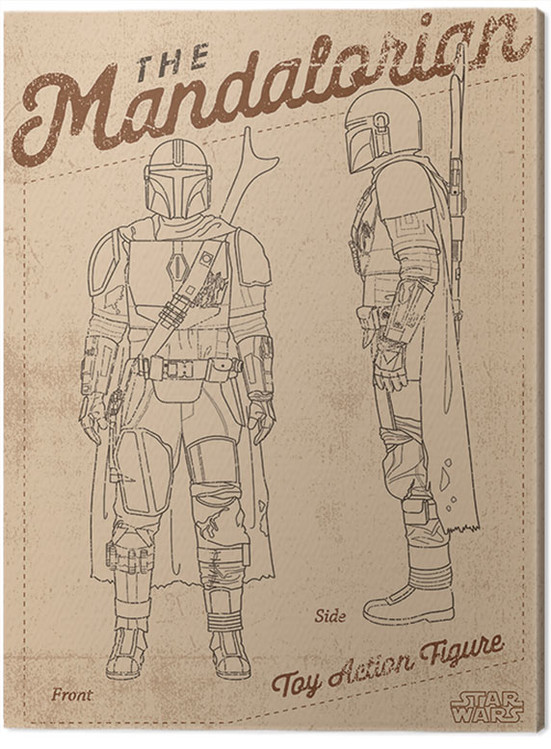 Canvas Print Star Wars: The Mandalorian - Action Figure