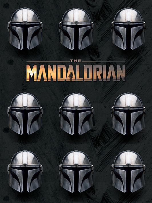 Canvas Print Star Wars: The Mandalorian - Helmets