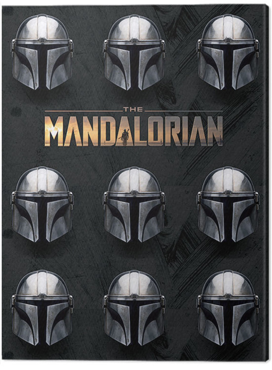 Canvas Print Star Wars: The Mandalorian - Helmets