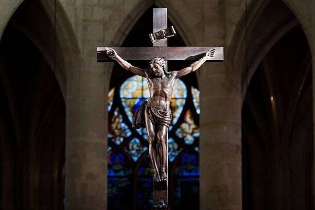 Canvas Print Statue of Jesus Christ on cross