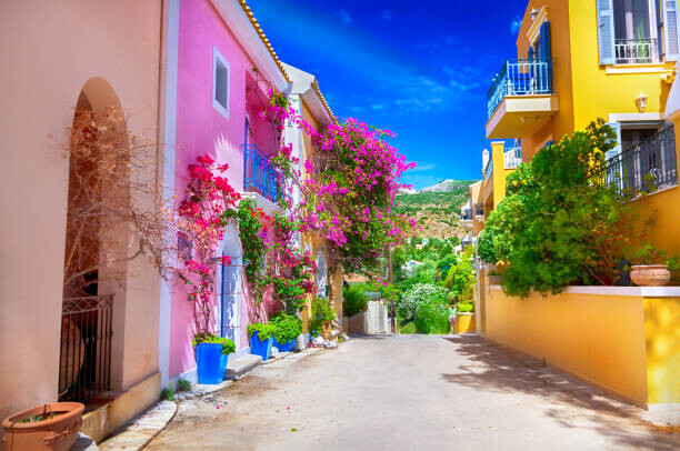 Canvas Print Street in Kefalonia, Greece