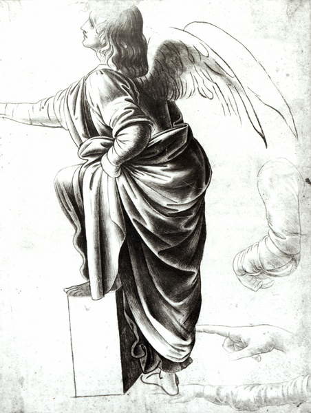 Canvas Print Study of an Angel (chalk on paper)