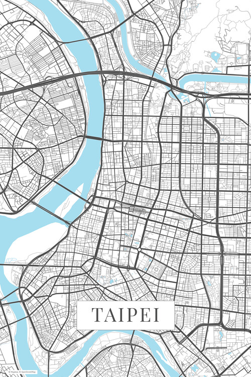 Canvas Print Taipei white