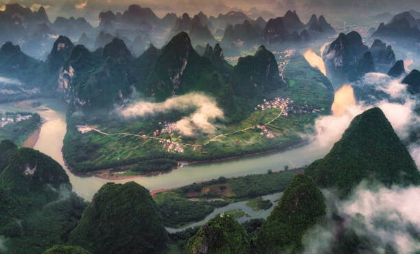 Canvas Print The aerial view at Xianggang hill,
