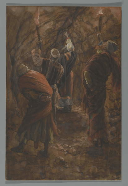 Canvas Print The Chasm in the Rock in the Cave Beneath Calvary