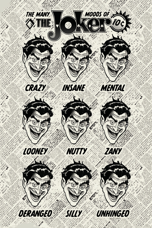 Canvas Print The Many Moods of The Joker