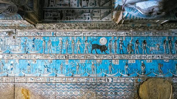 Canvas Print The Roof of Hathor Temple. Aka Dendera temple