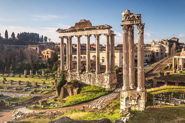 Canvas Print The Temple of Saturn in the Roman Forum, Rome.