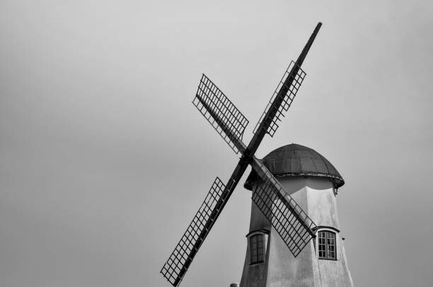 Canvas Print View of a windmill on a cloudy day