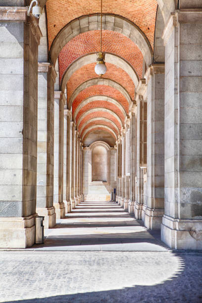 Canvas Print View of colonnade, Madrid, Spain