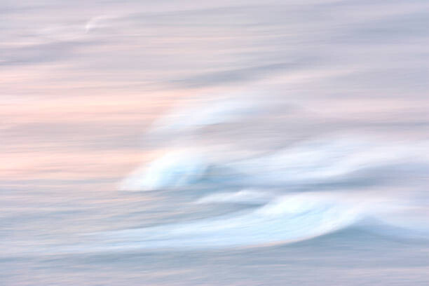 Canvas Print Wave Breaking Abstract Nature Panning Sunset Surf