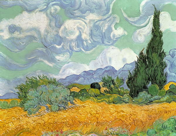 Canvas Print Wheatfield with Cypresses, 1889