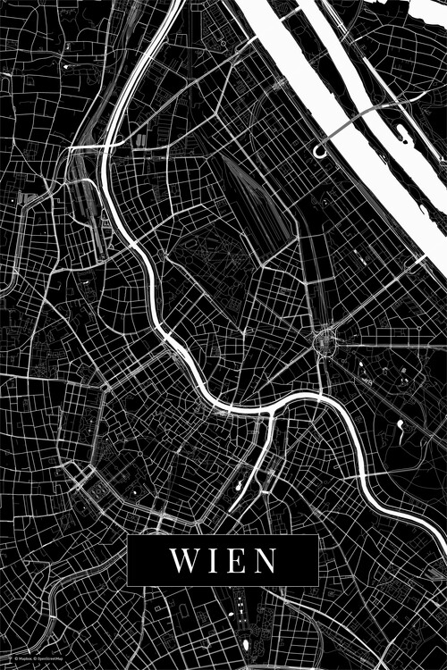 Canvas Print Wien black