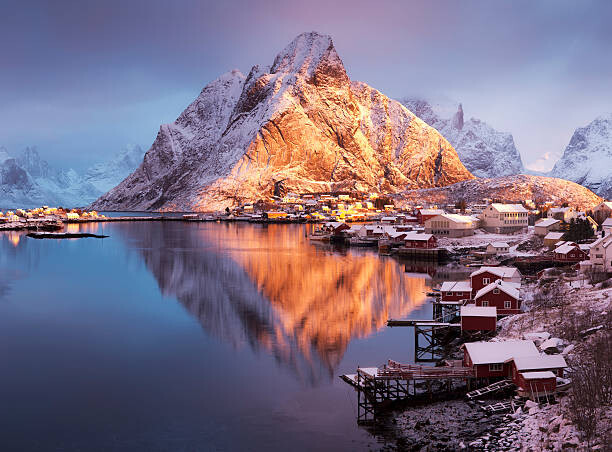 Canvas Print Winter in Reine, Lofoten Islands, Norway