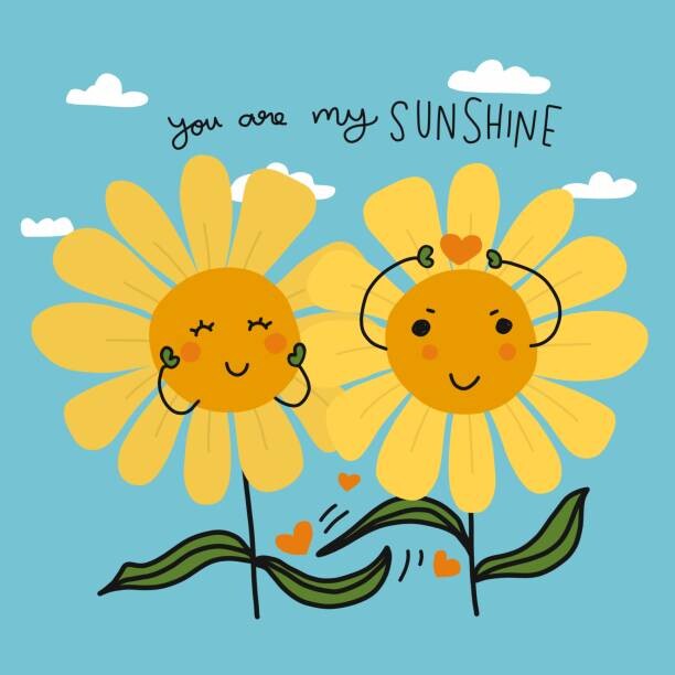 Canvas Print You are my sunshine couple sunflowers