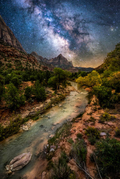 Canvas Print Zion National Park at night