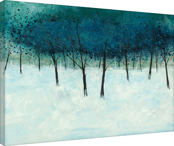 Canvas-taulu Stuart Roy - Blue Trees on White