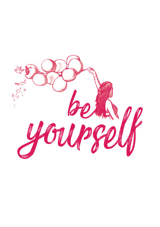 Canvas-taulu Be yourself - Pink