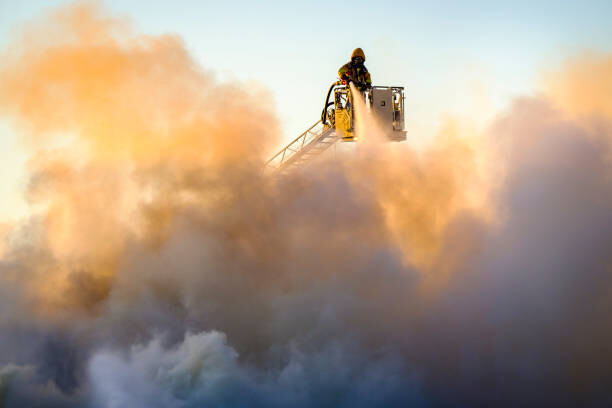 Canvas-taulu Firefighter fighting fire