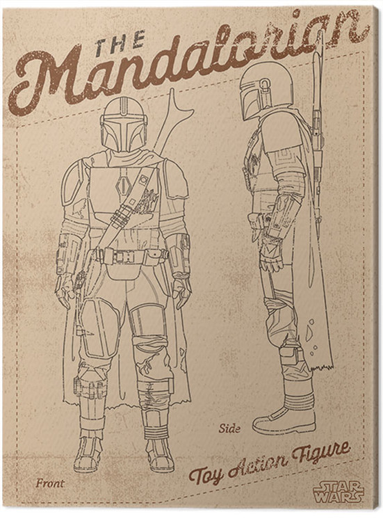 Canvas-taulu Star Wars: The Mandalorian - Action Figure
