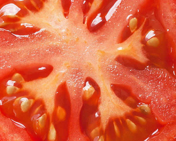 Canvas-taulu tomato slice full frame macro