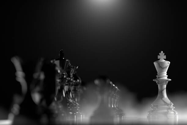 Αυτοκόλλητο Chess pieces on a chessboard