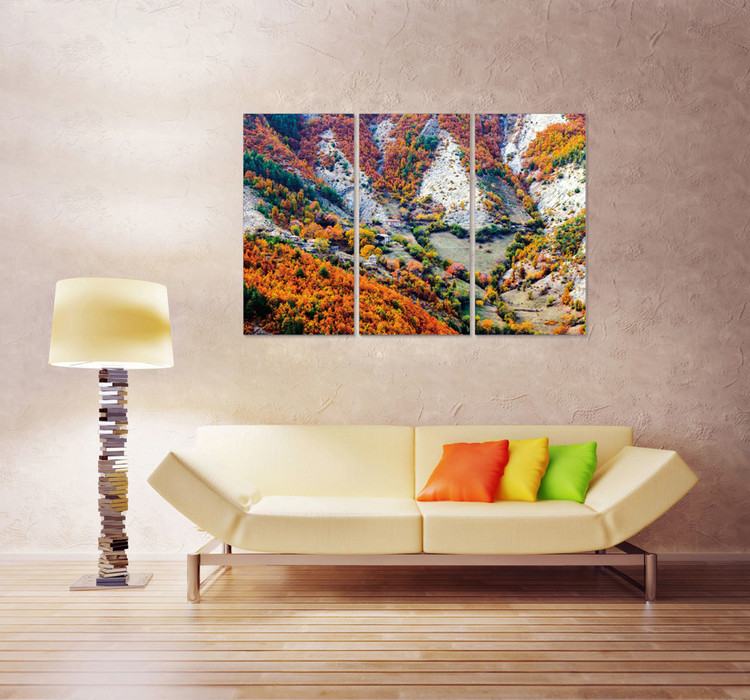 Color mountainous landscape Mounted Art Print