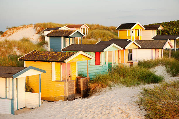 Футболка Colorful bathing huts