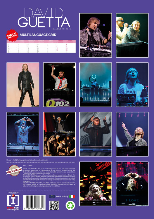 Calendar 2021 David Guetta