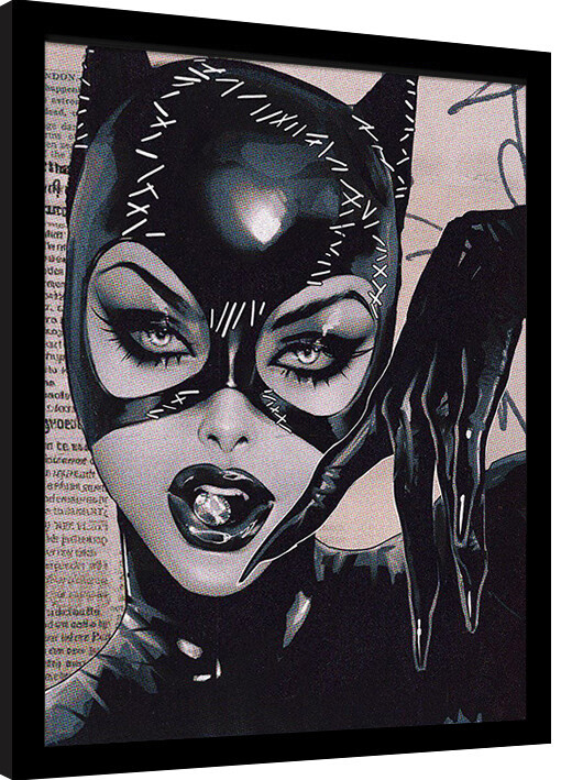 Uokvireni poster DC Comics - Cat Woman Pearls