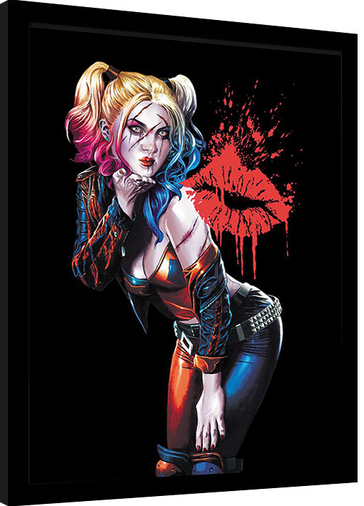 Uokvireni poster DC Comics - Harley Deceased Kiss