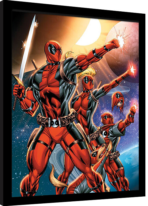 Framed poster Deadpool - Corps Action Pose