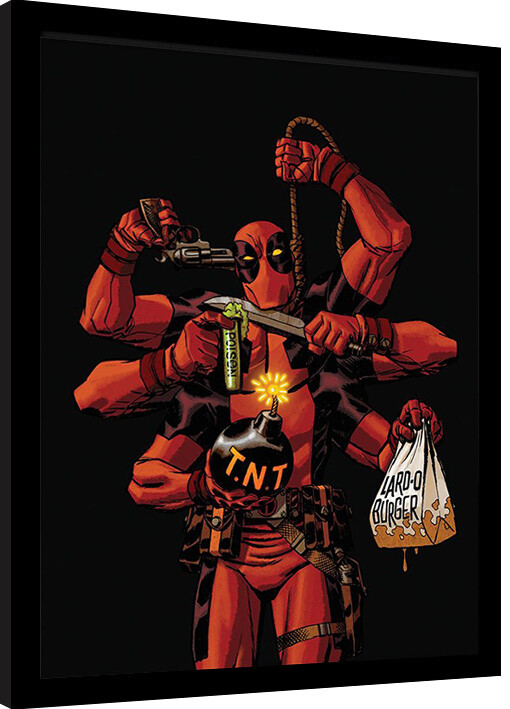 Framed poster Deadpool - Many Arms