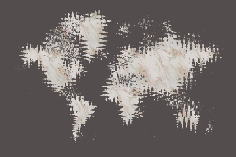 Papel de parede Abstract World Map | rose gold & marble