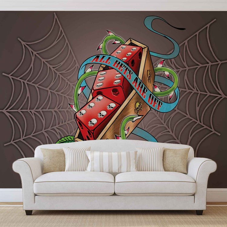 Papel de parede Alchemy Dice Tomb Skulls Spider Web